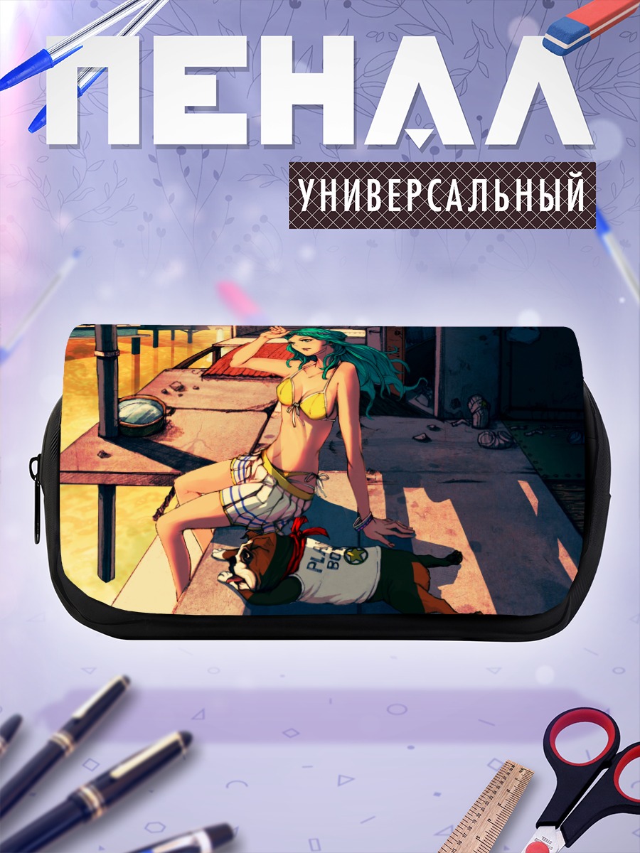 Пенал-косметичка Девушка с собакой