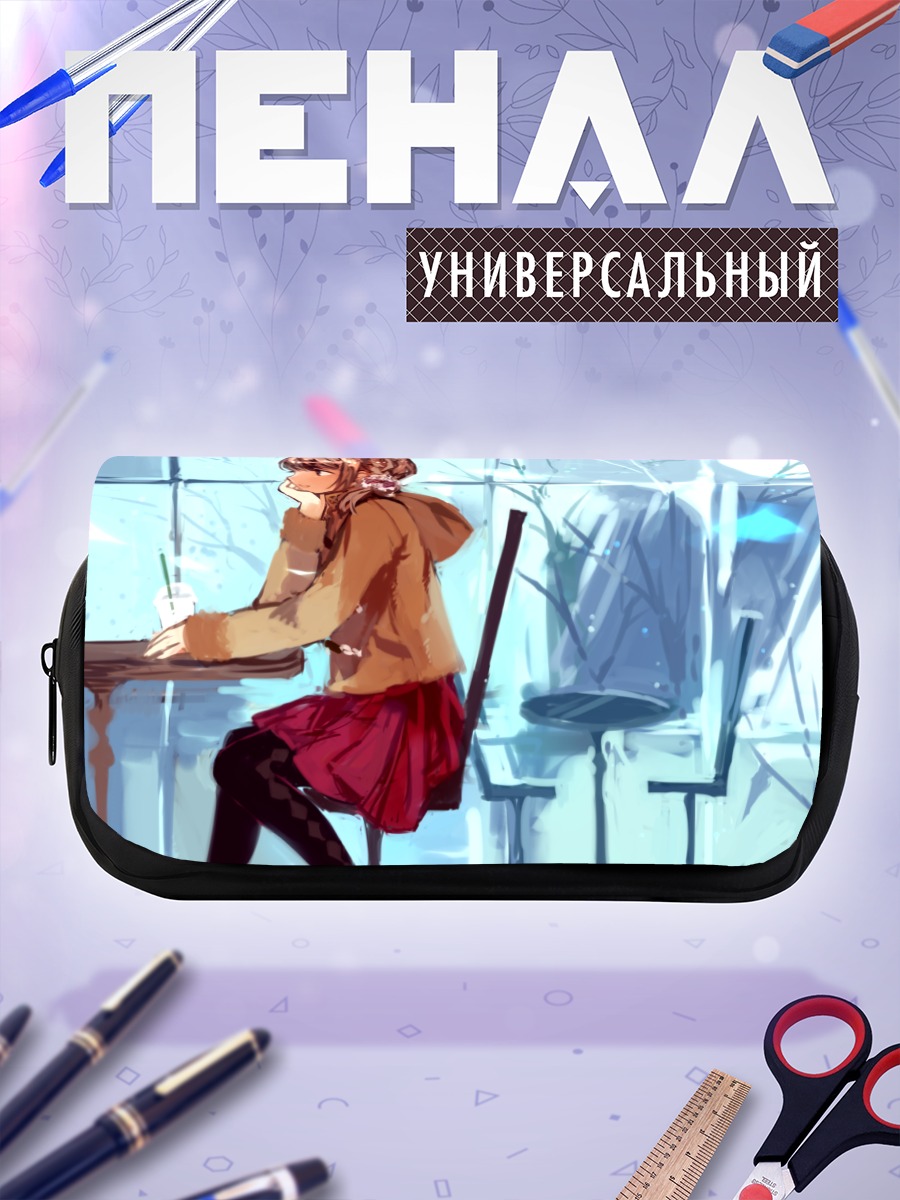 Пенал-косметичка Девушка в кафе
