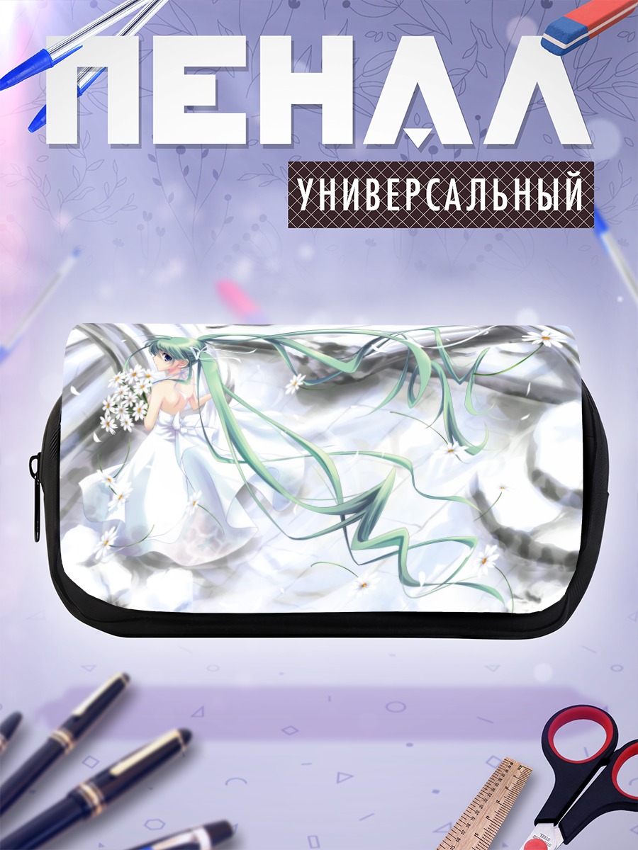 Пенал-косметичка Мику Хацунэ в цветах