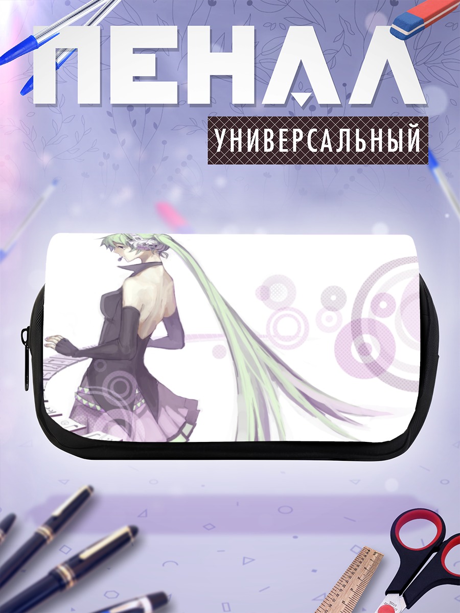 Пенал-косметичка Мику Хацунэ в наушниках