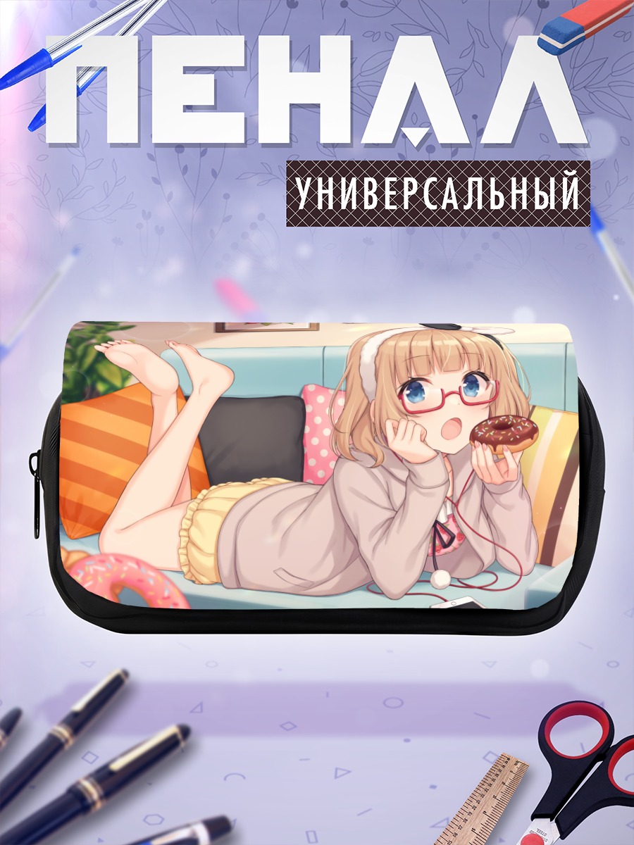 Пенал-косметичка Девушка с пончиком