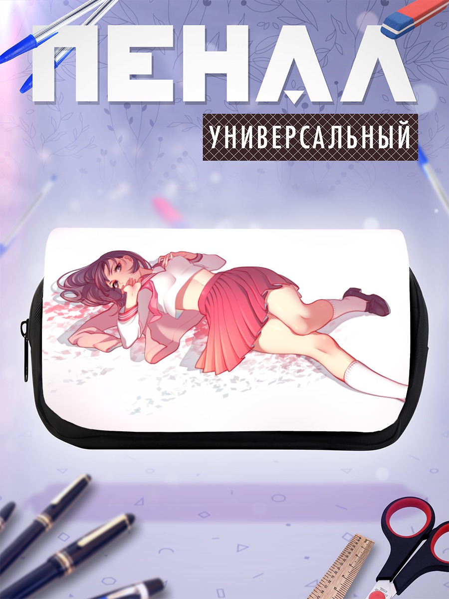 Пенал-косметичка Школьница на лепестках