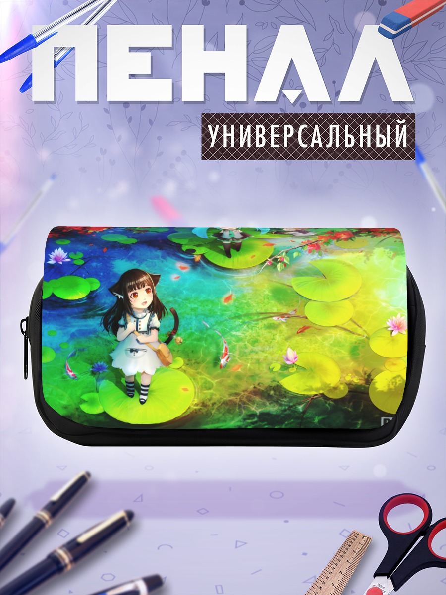 Пенал-косметичка Мику Хацунэ на кувшинках