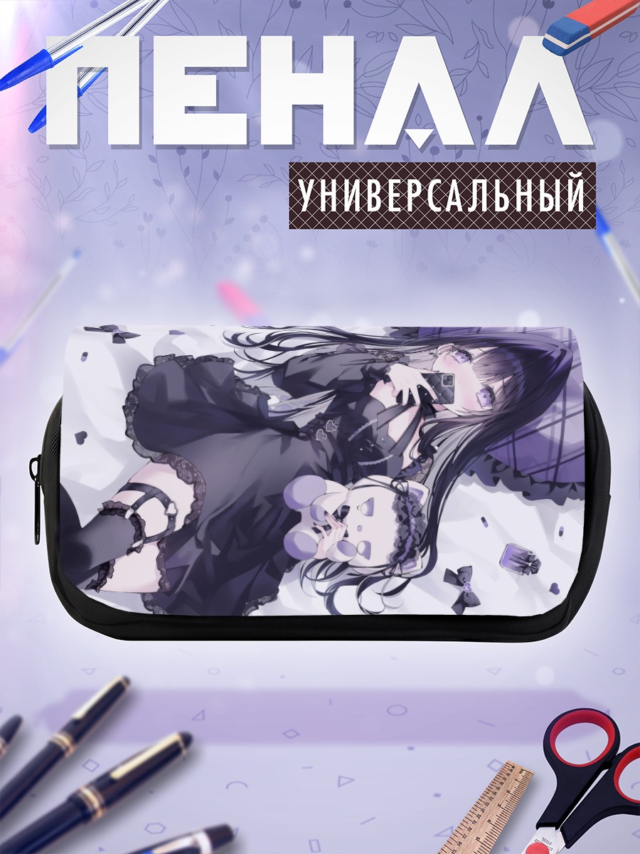 Пенал-косметичка Готическая девушка с телефоном