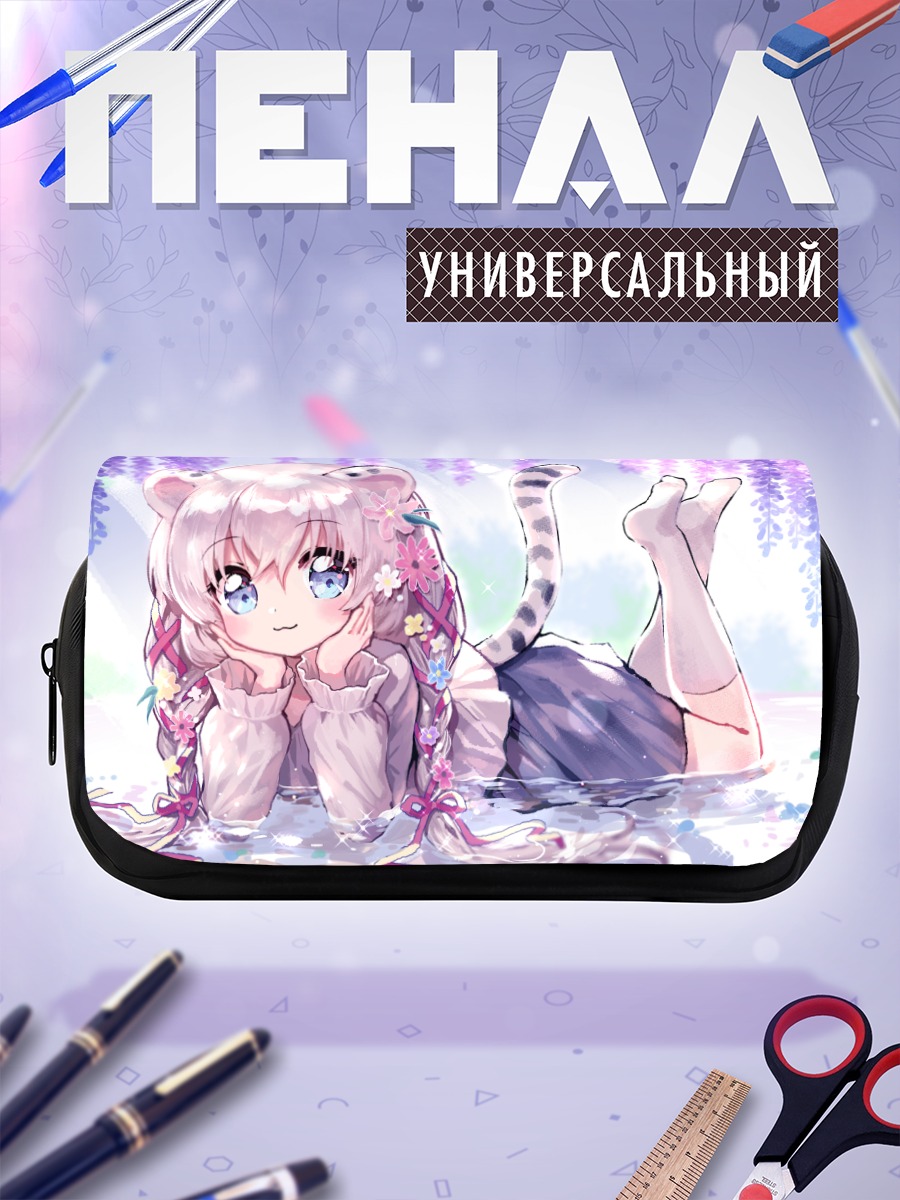 Пенал-косметичка Кошкодевочка в цветах