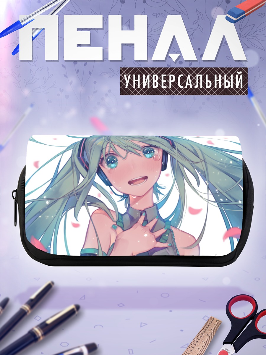 Пенал-косметичка Мику Хацунэ в лепестках