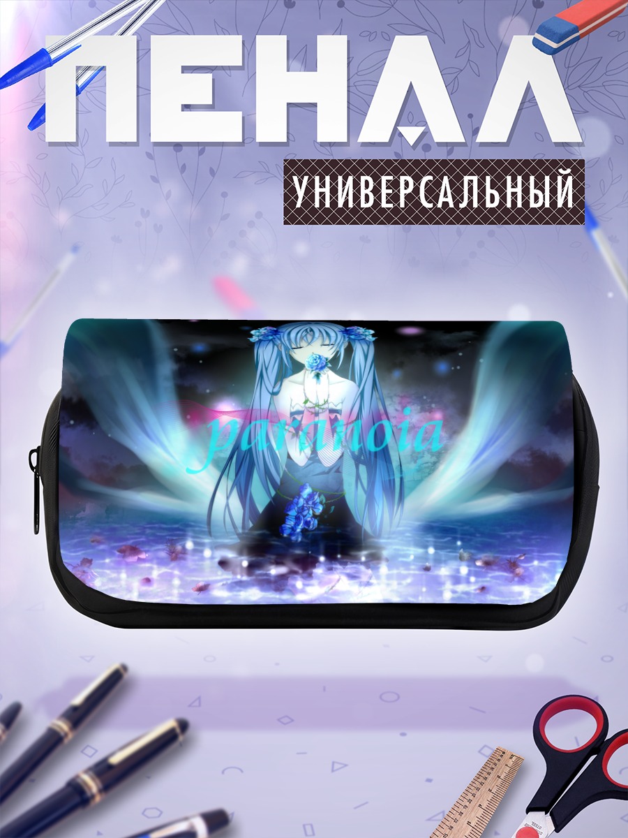 Пенал-косметичка Мику Хацунэ в цветах