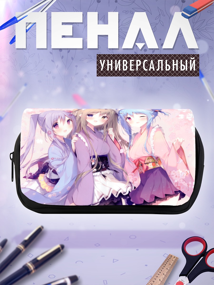 Пенал-косметичка Мику Хацунэ в цветах