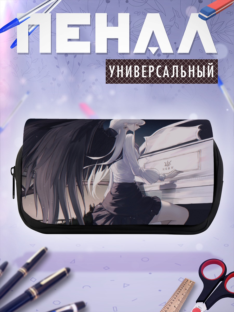 Пенал-косметичка Готическая девушка за пианино