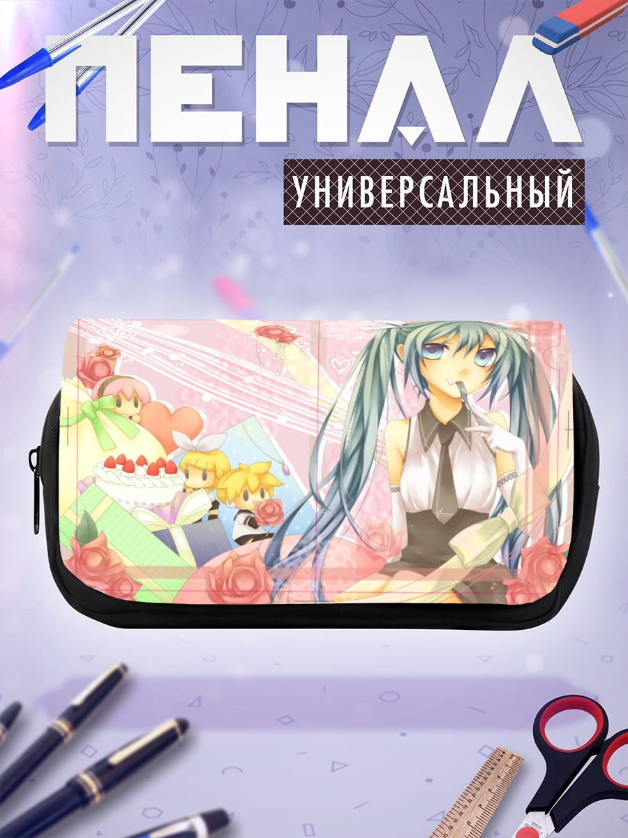 Пенал-косметичка Мику Хацунэ с розами