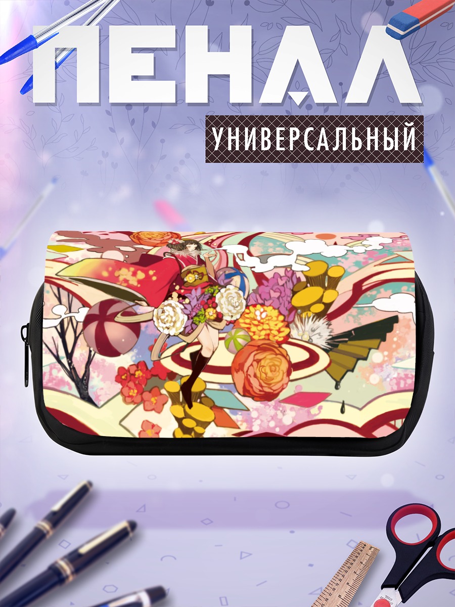 Пенал-косметичка Девушка в юкате с цветами