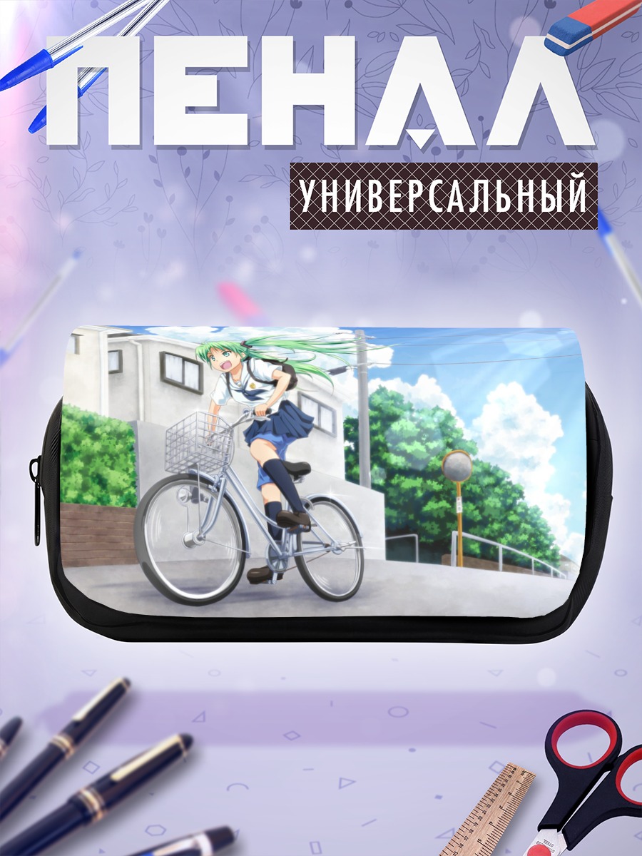Пенал-косметичка Мику Хацунэ на велосипеде