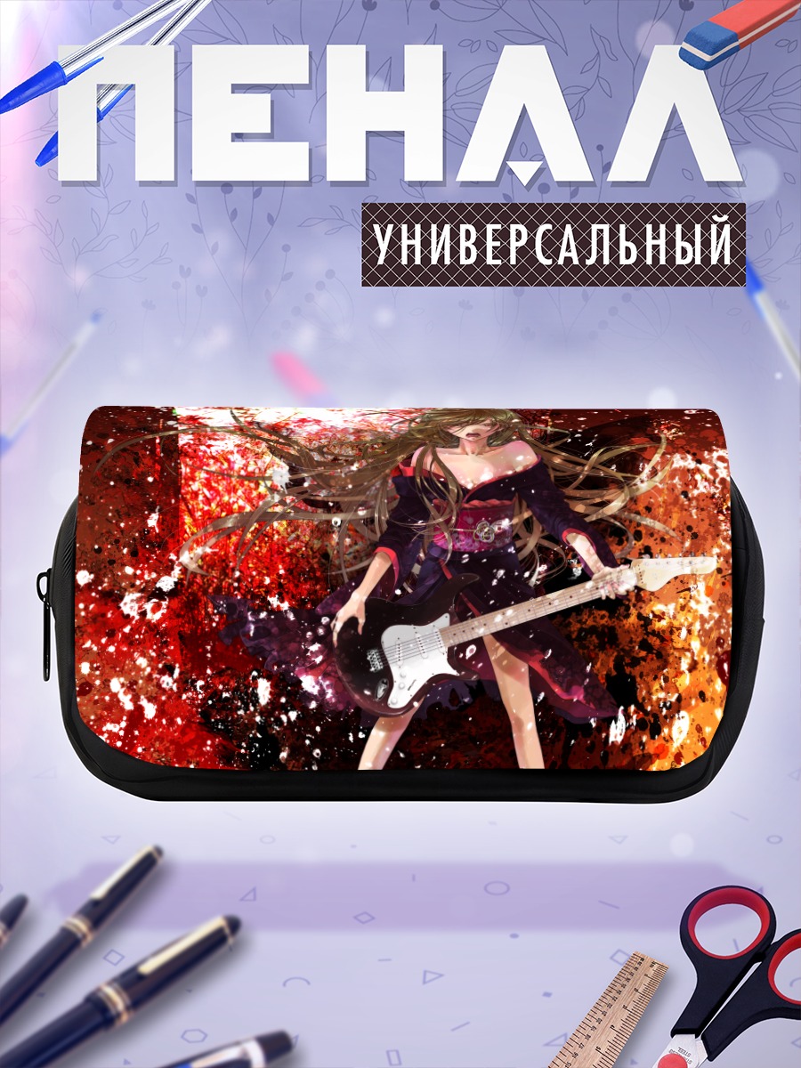 Пенал-косметичка Мику Хацунэ с гитарой