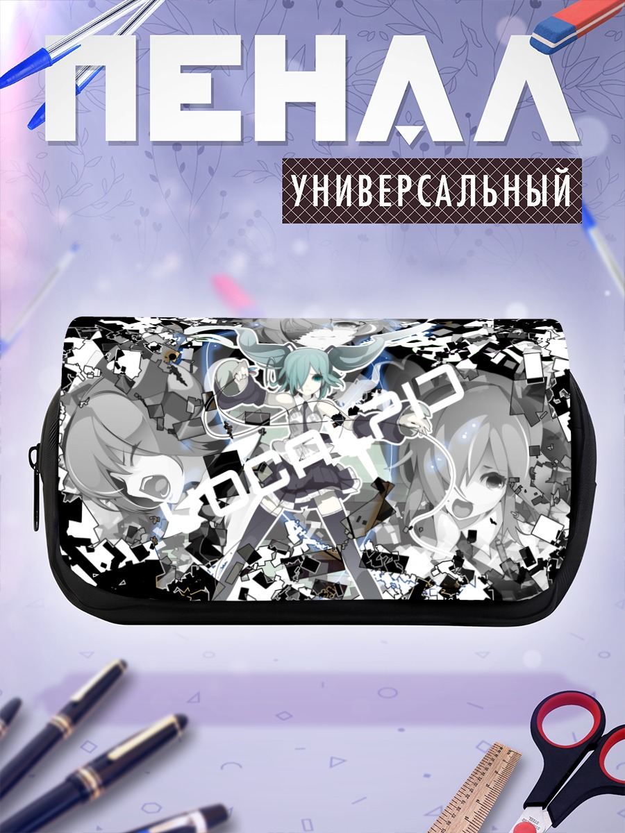 Пенал-косметичка Мику Хацунэ в осколках