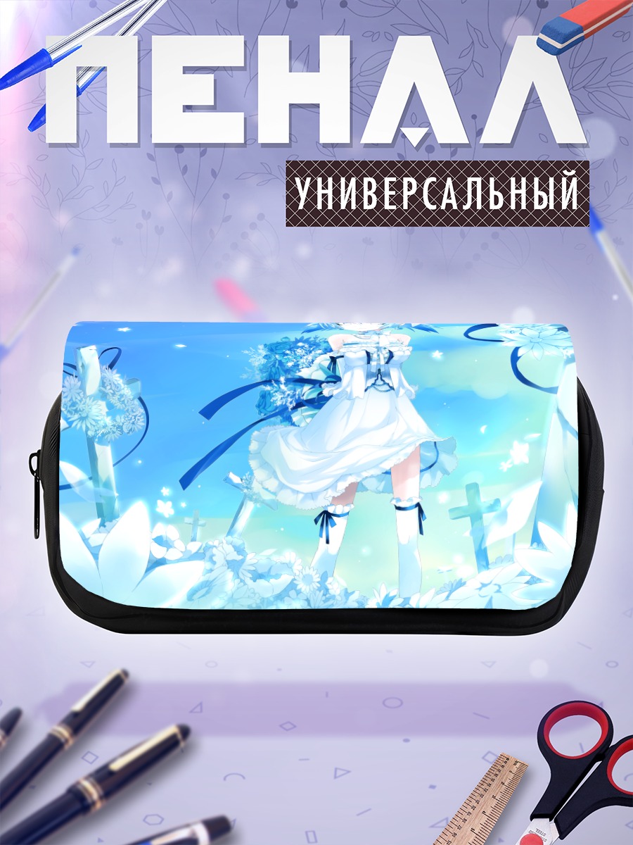 Пенал-косметичка Мику Хацунэ в цветах