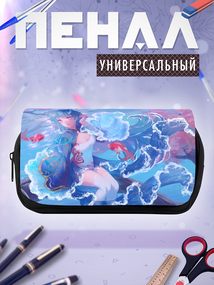 Пенал-косметичка Девушка в цветах сакуры