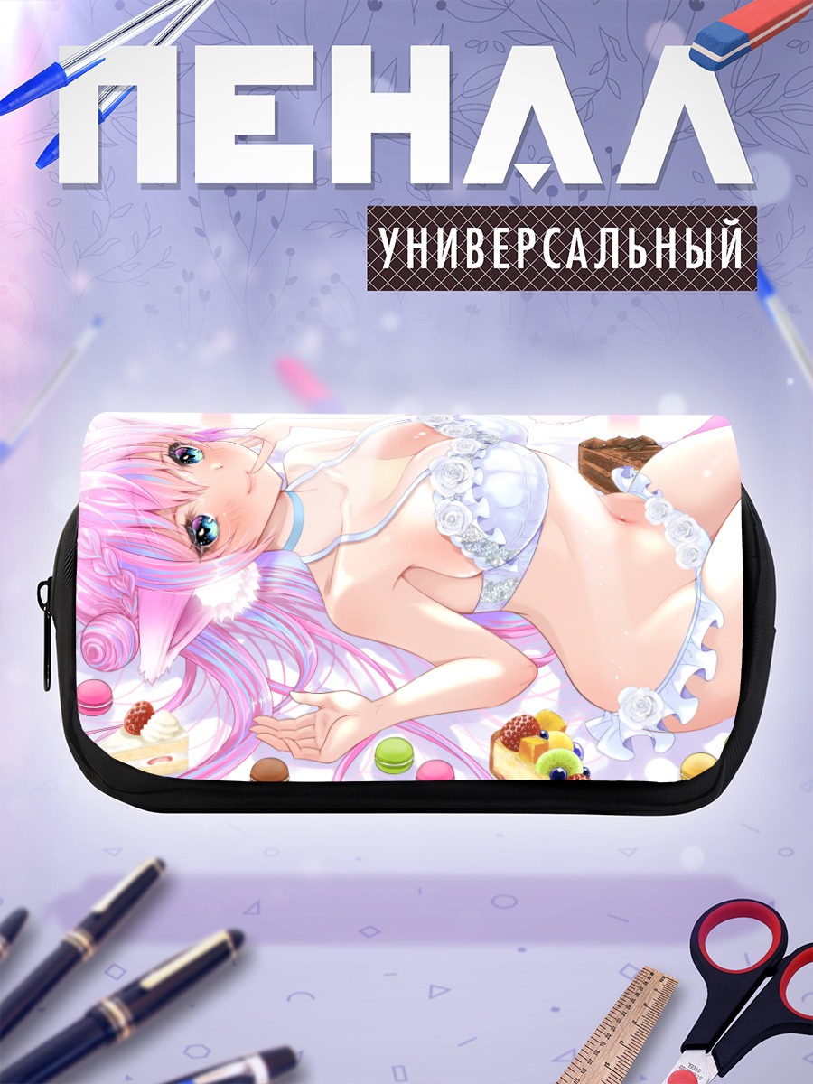 Пенал-косметичка Кошкодевочка с десертами