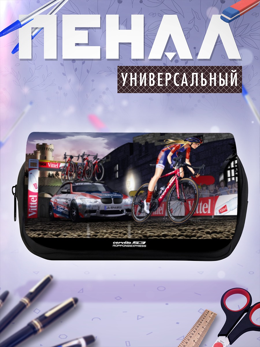 Пенал-косметичка Блондинка на велосипеде