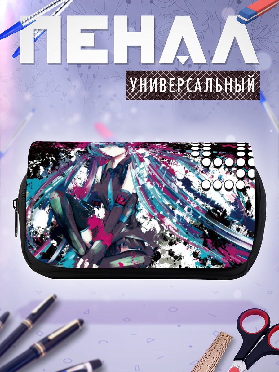 Пенал-косметичка Мику Хацунэ в брызгах