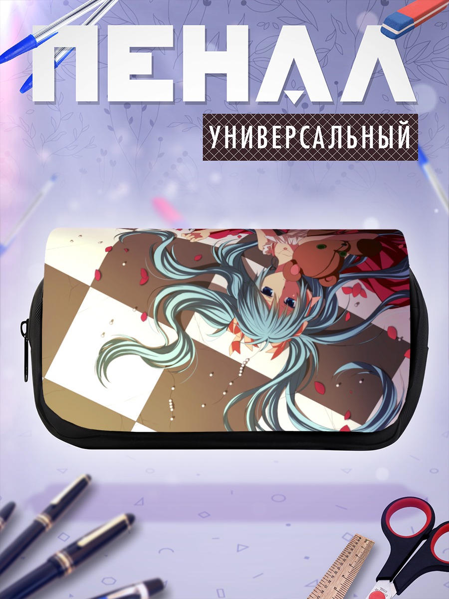 Пенал-косметичка Мику Хацунэ в лепестках