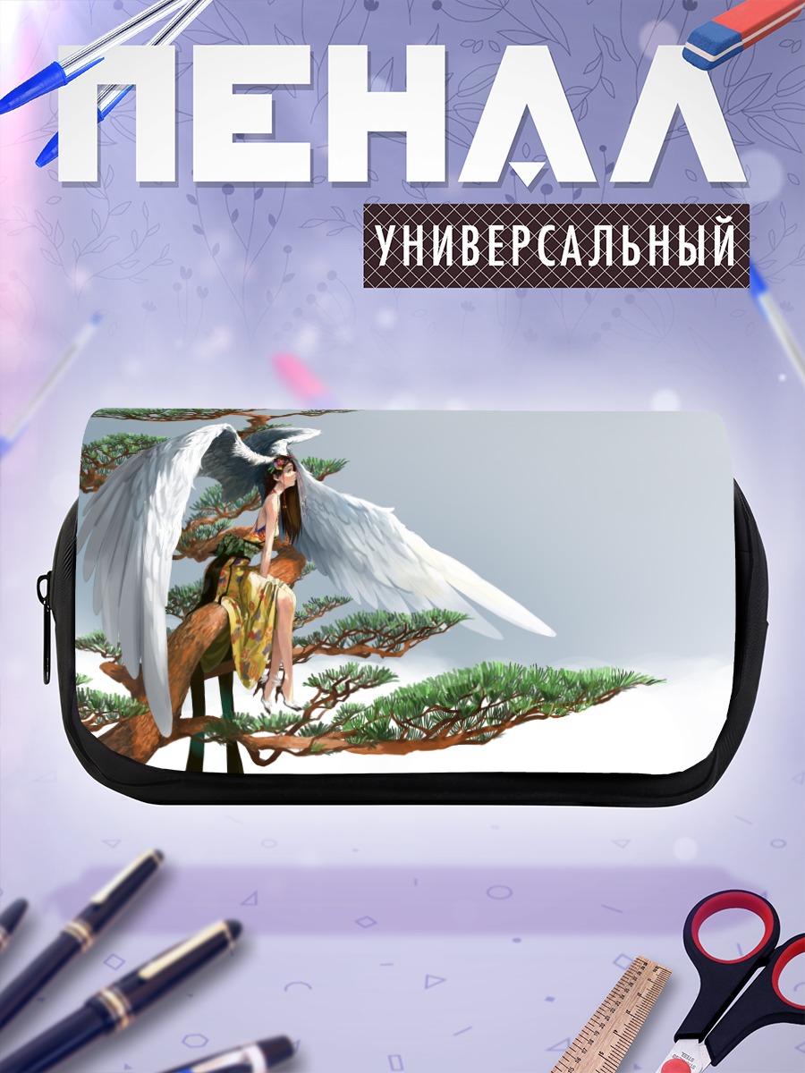 Пенал-косметичка Крылатая девушка в соснах