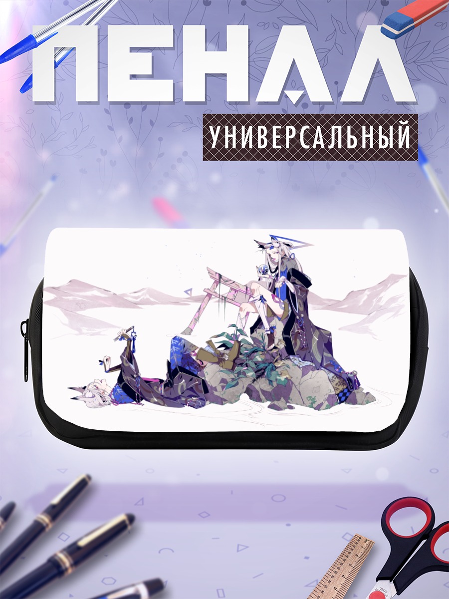 Пенал-косметичка Беловолосая кицунэ у тории