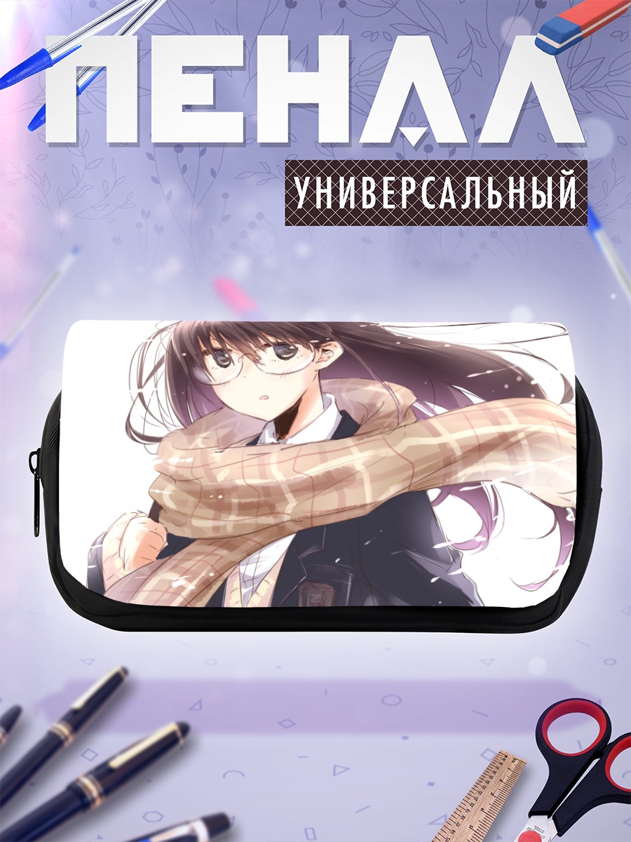 Пенал-косметичка Девушка в шарфе