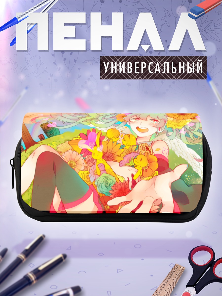Пенал-косметичка Мику Хацунэ в цветах