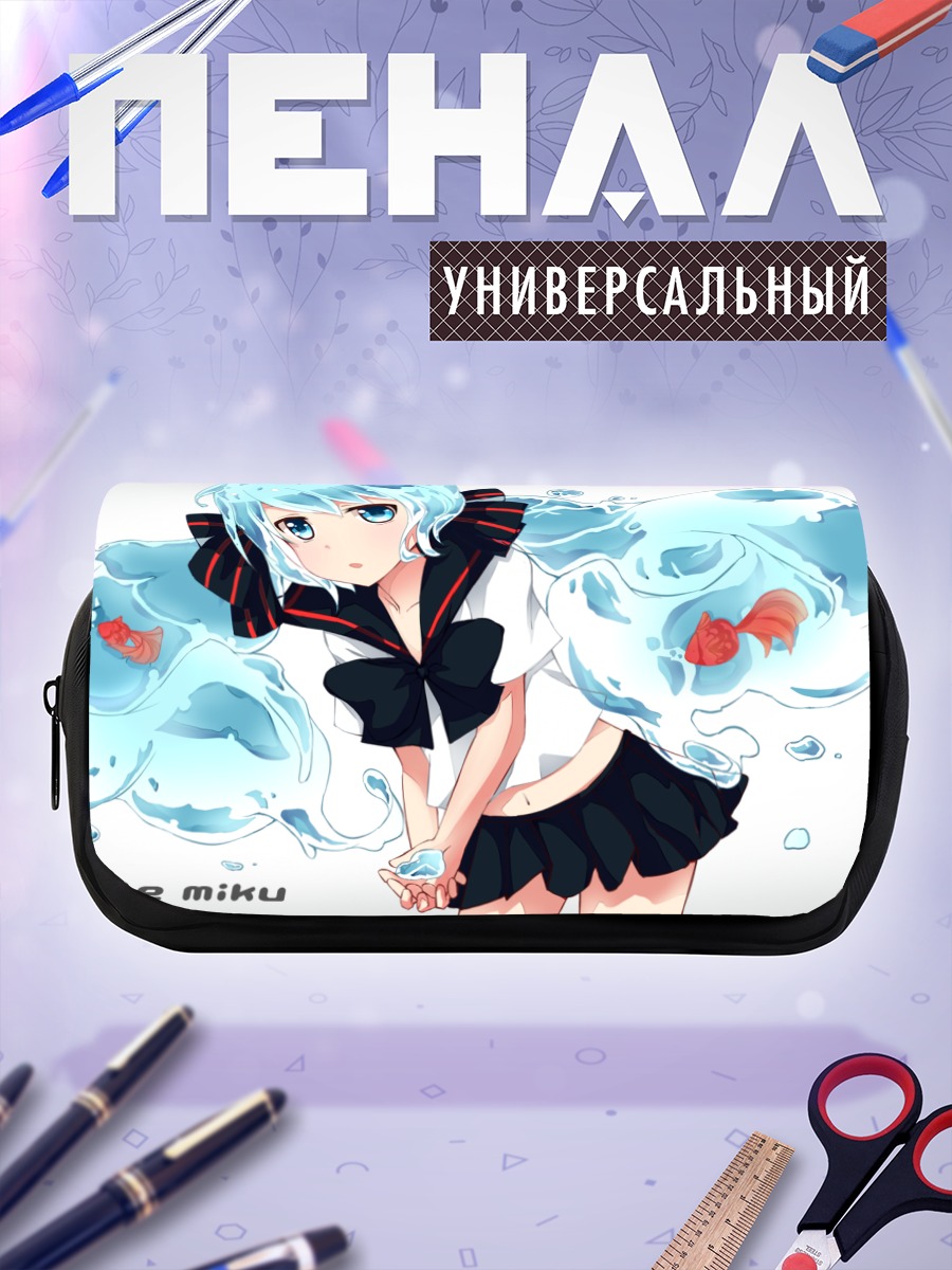 Пенал-косметичка Мику Хацунэ в бутылке