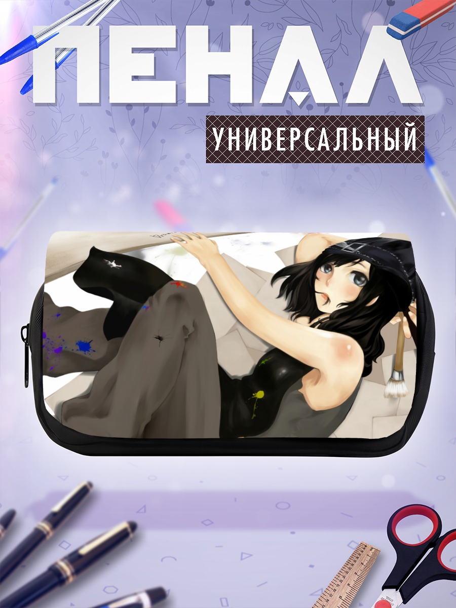 Пенал-косметичка Девушка в шляпе