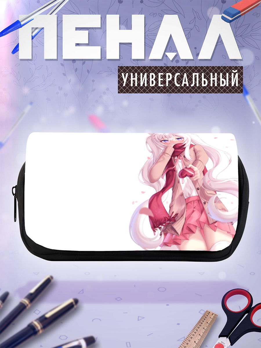 Пенал-косметичка Девочка-кошка в лепестках