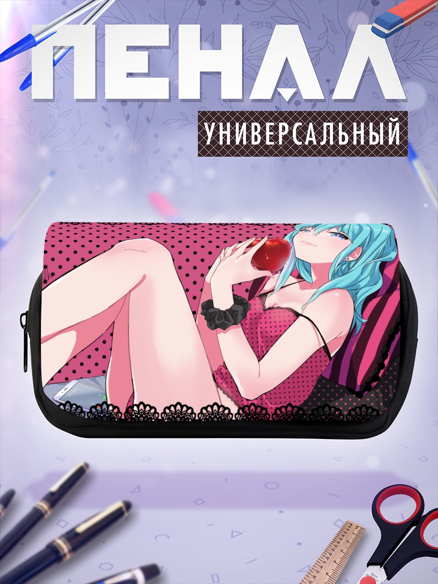 Пенал-косметичка Мику Хацунэ с яблоком
