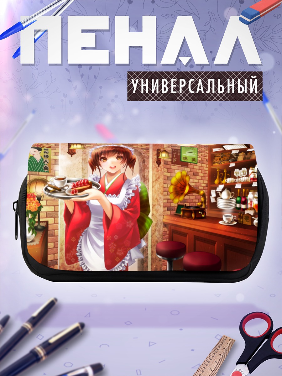 Пенал-косметичка Девушка с клубникой