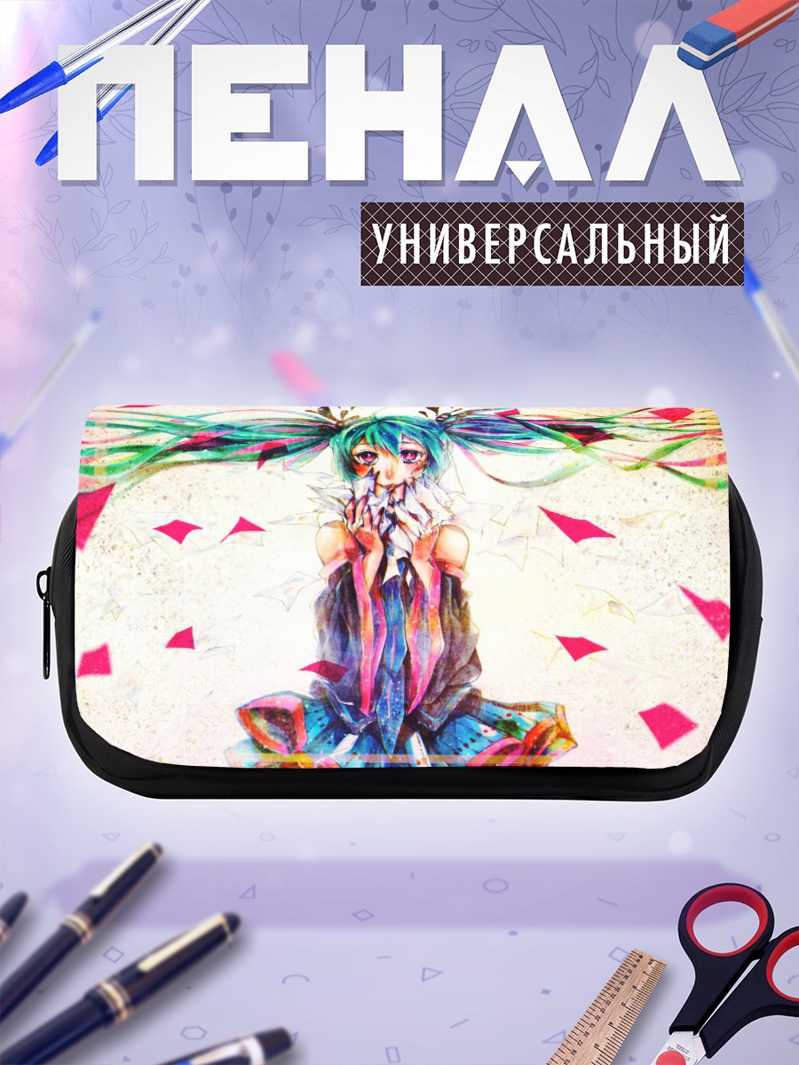 Пенал-косметичка Мику Хацунэ в лепестках