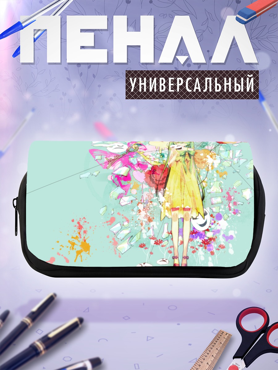 Пенал-косметичка Мику Хацунэ в цветах