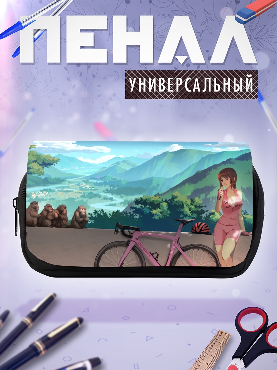 Пенал-косметичка Девушка с велосипедом