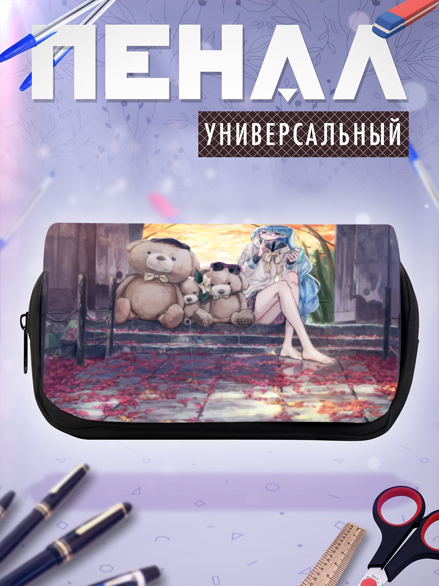 Пенал-косметичка Мику Хацунэ с медвежатами