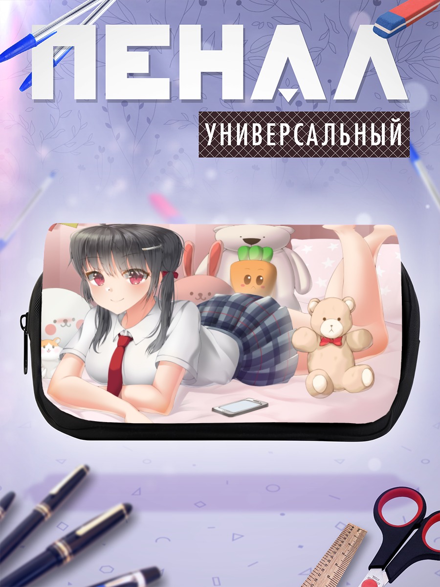 Пенал-косметичка Девушка с медвежатами