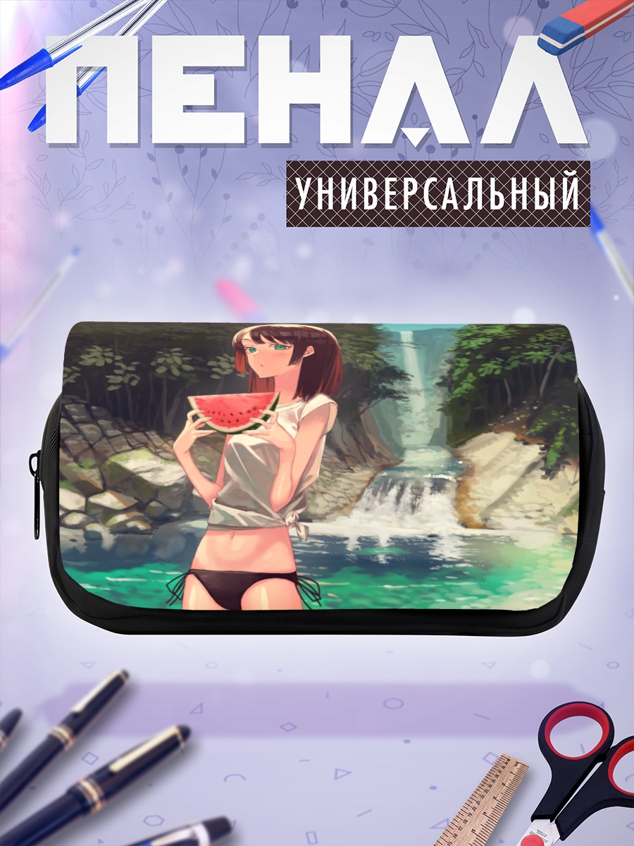 Пенал-косметичка Девушка с арбузом