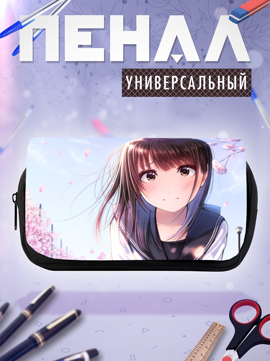 Пенал-косметичка Девушка в сакуре