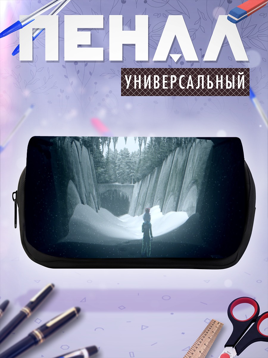 Пенал-косметичка Снежный путь в лесу