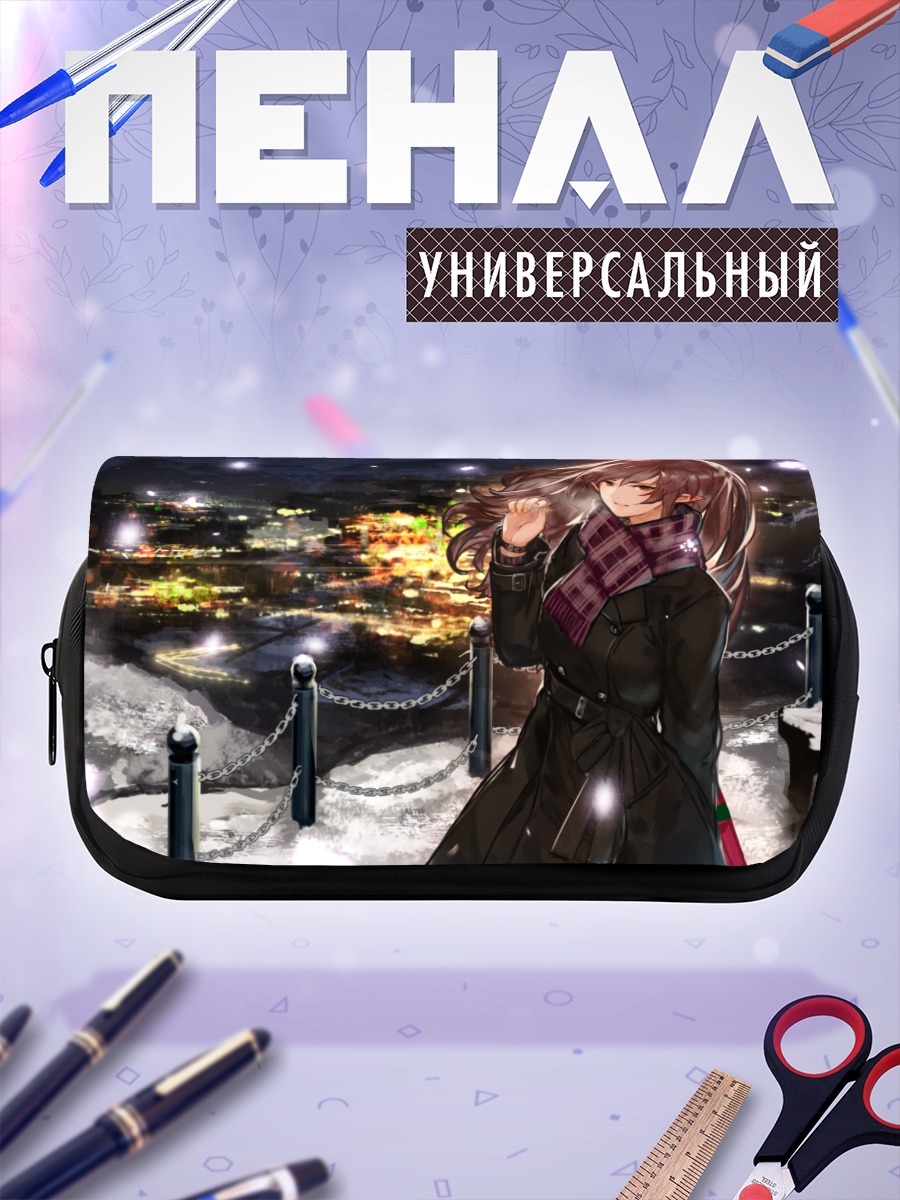 Пенал-косметичка Девушка под фейерверками
