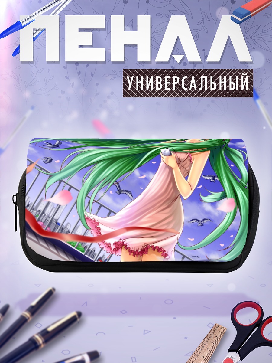 Пенал-косметичка Мику Хацунэ в лепестках