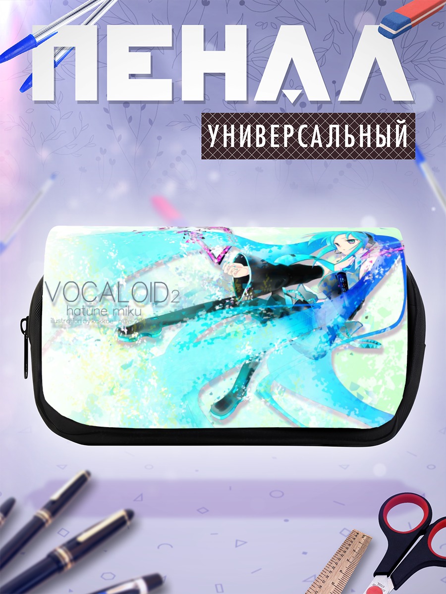 Пенал-косметичка Мику Хацунэ в голубых тонах