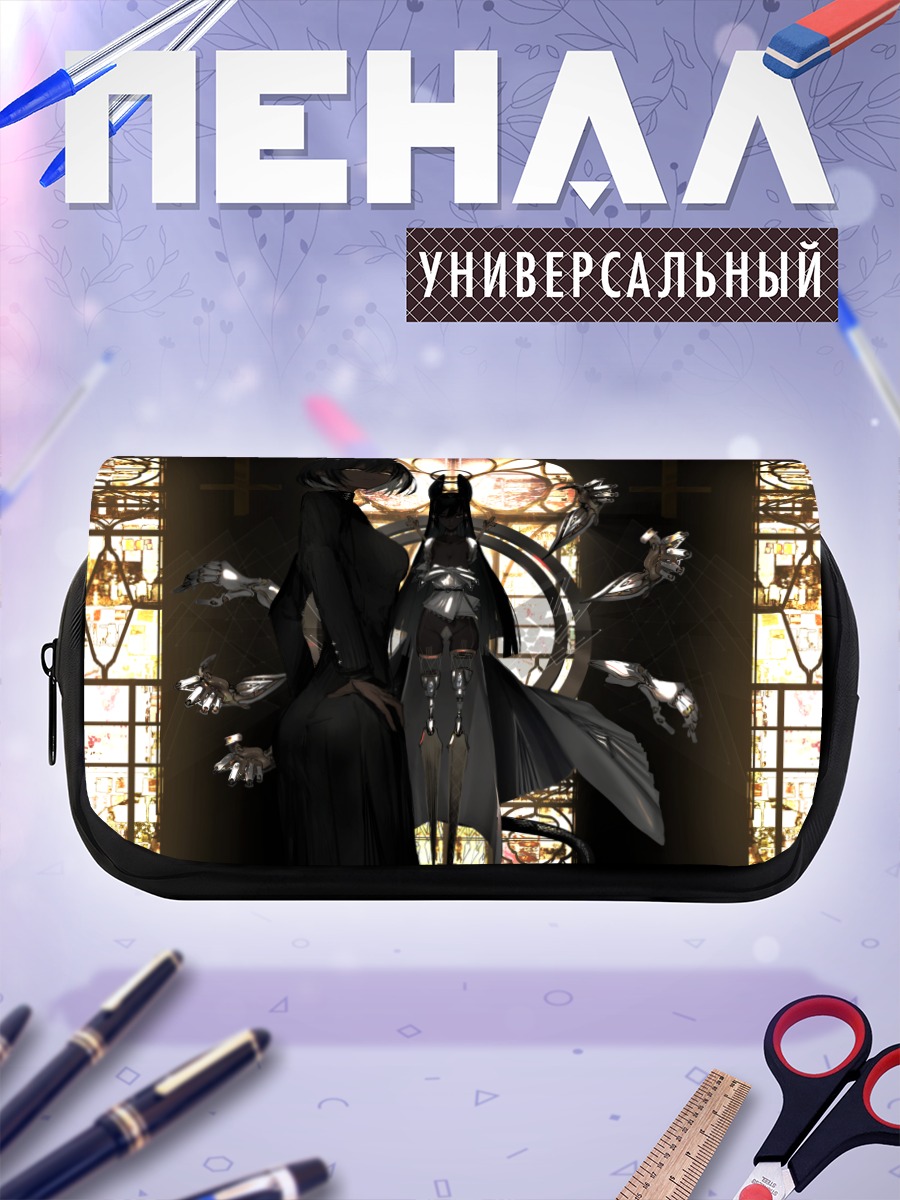 Пенал-косметичка Меха-девушки в соборе