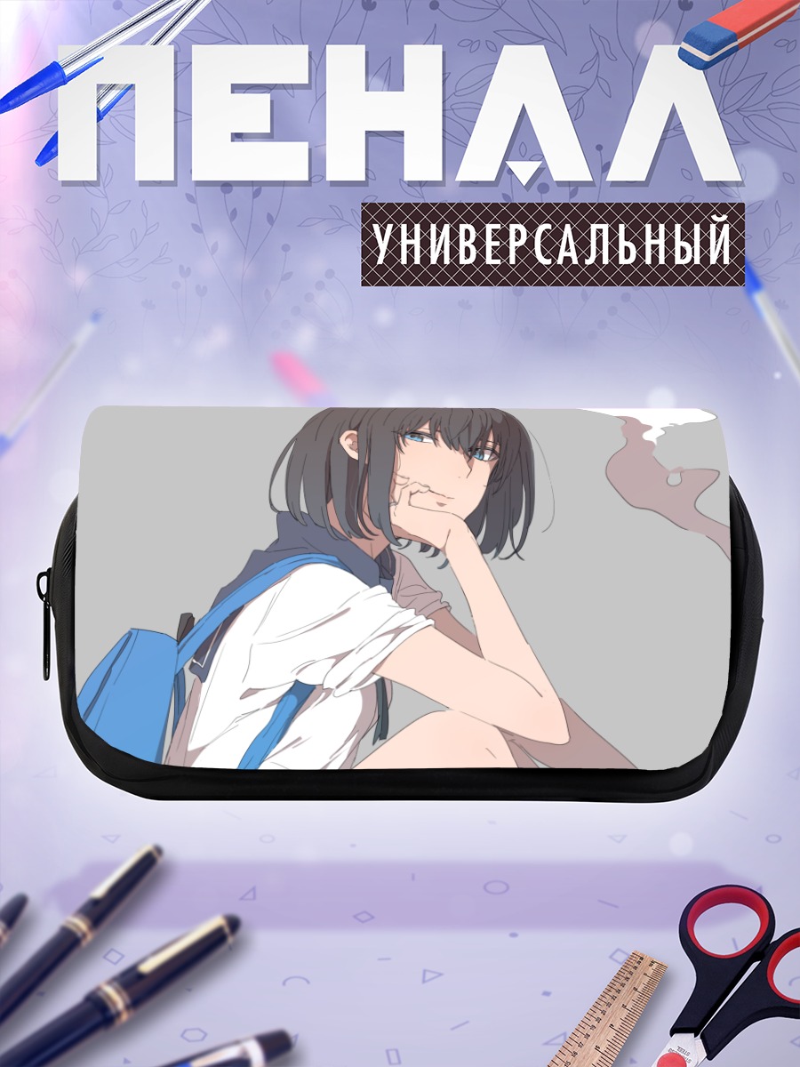 Пенал-косметичка Школьница с голубыми глазами