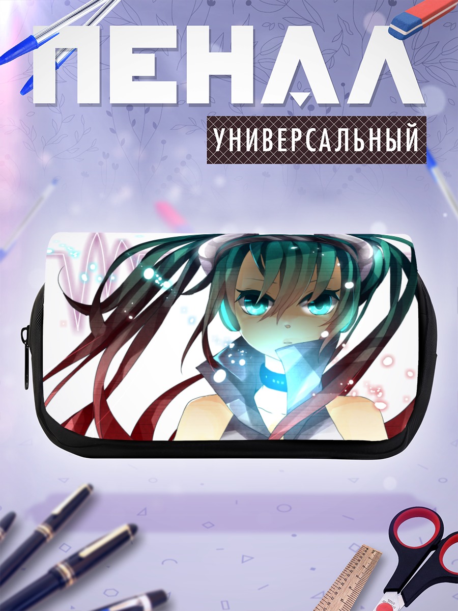 Пенал-косметичка Мику Хацунэ в наушниках