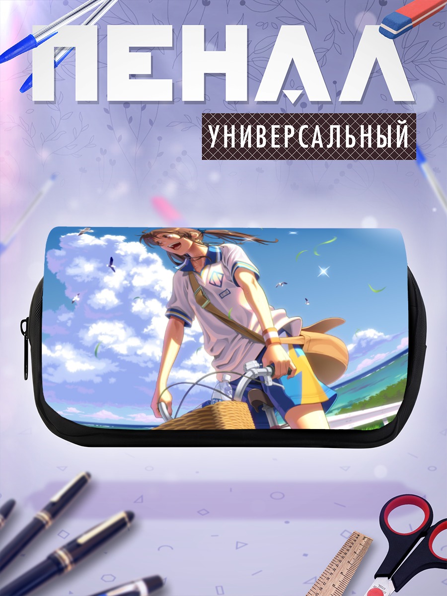 Пенал-косметичка Девушка на велосипеде