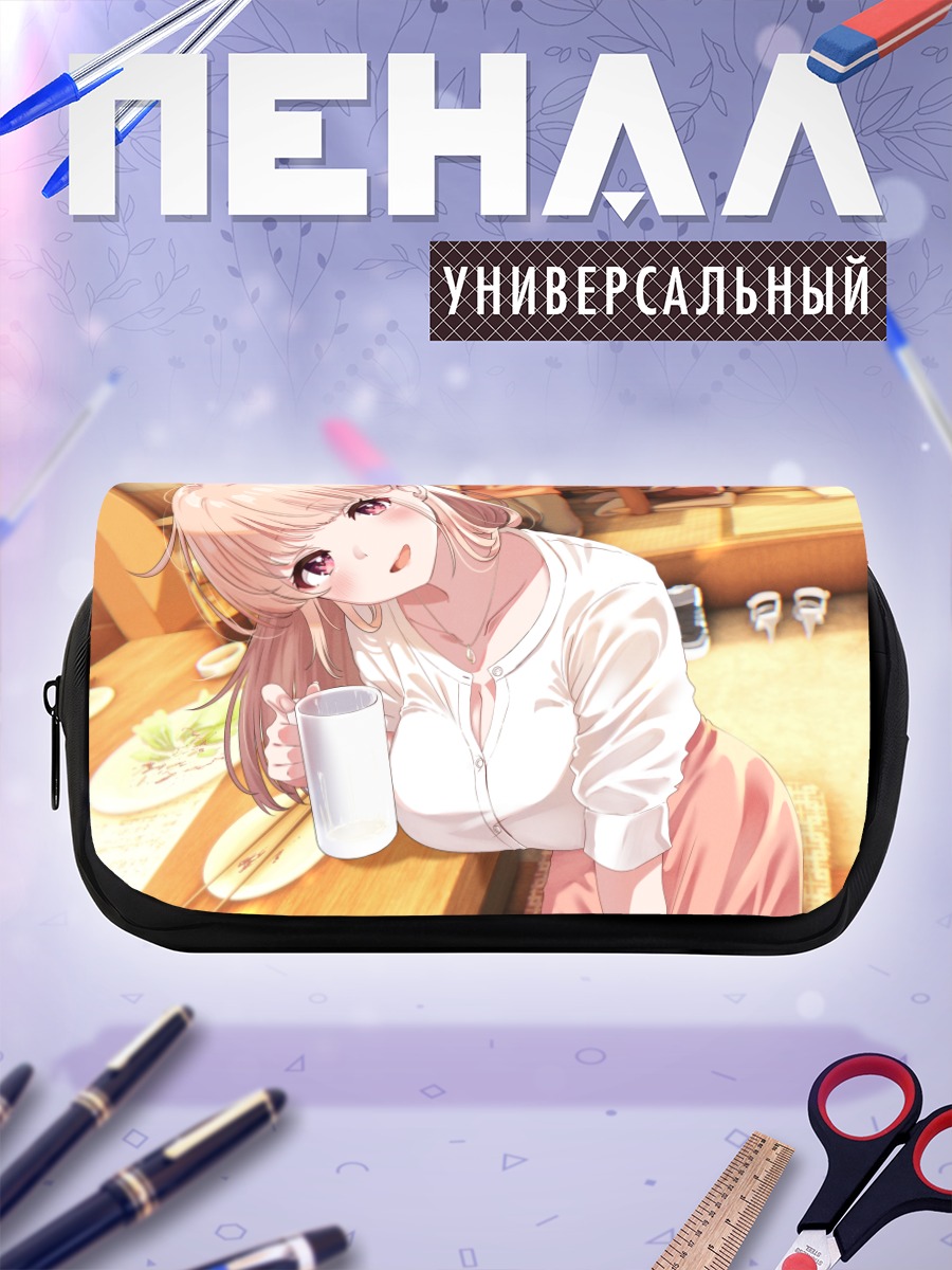 Пенал-косметичка Блондинка с напитком