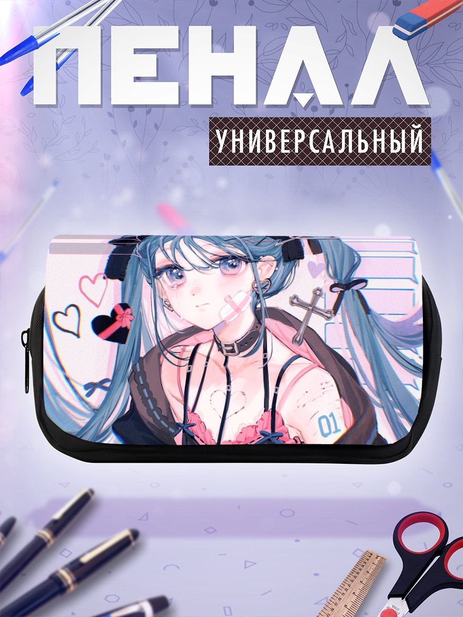 Пенал-косметичка Мику Хацунэ в стиле готики